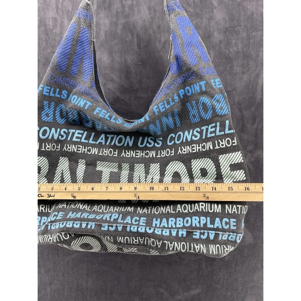 Robin Ruth Baltimore Canvas Hobo Shoulder Bag Harborplace Travel Souvenir Blue